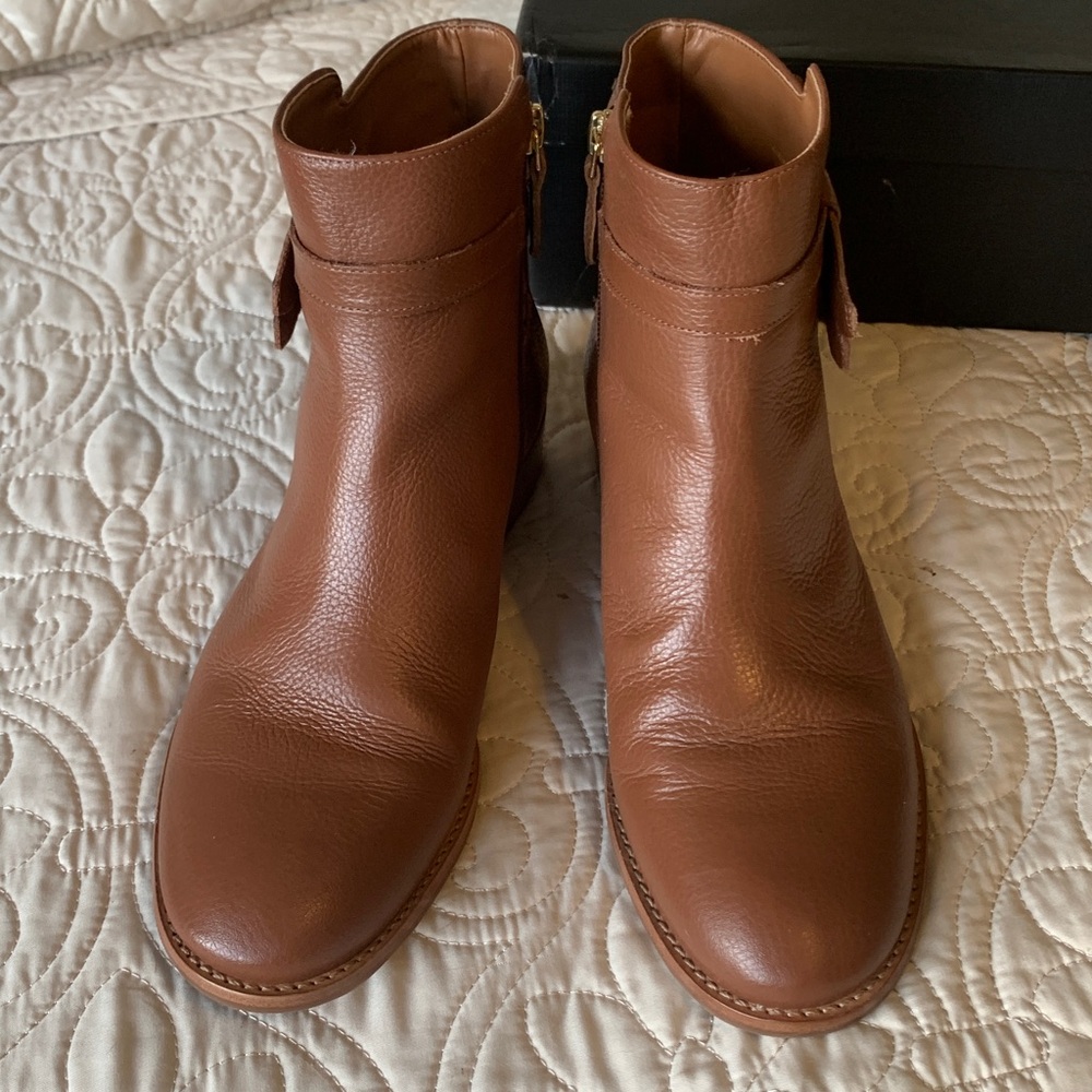 Talbots pebbled leather ankle booties size 8.5 - Picture 3 of 15